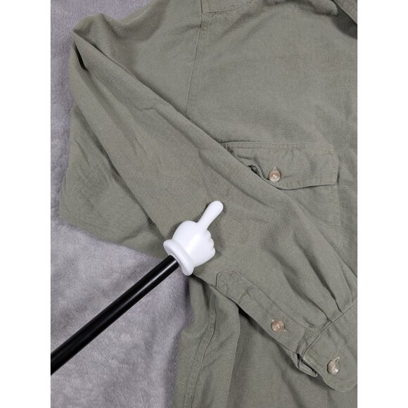 Terramar Grass Roots Collection Silk Button Up Shirt Mens Size Large Green - Picture 9 of 10